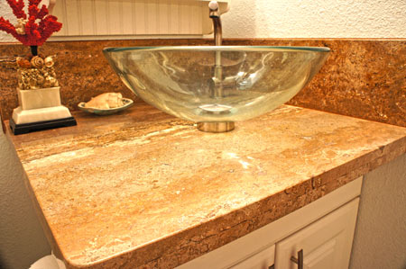 Home bathroom remodel with replacement granite project