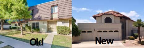 Old and new Brown Family homes