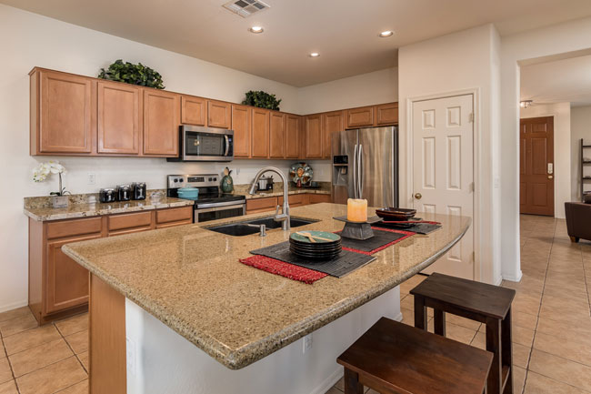 kitchen with granite counters